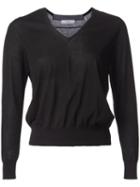 Astraet Lightweight V Neck Long Sleeve Jumper, Women's, Black, Polyester/cotton