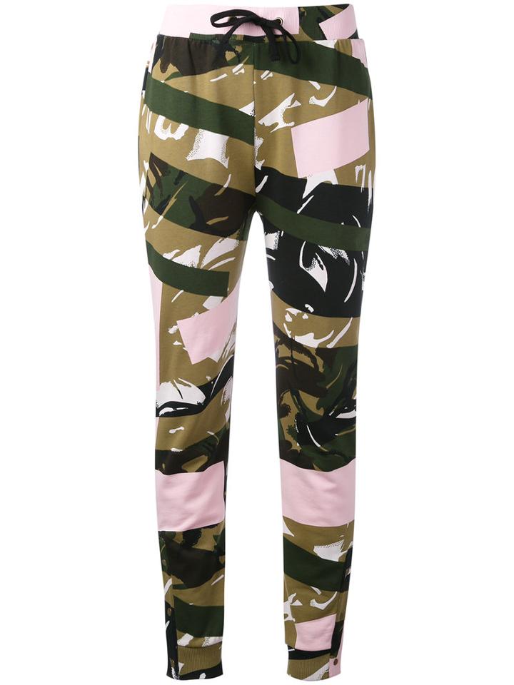 Kenzo - Camouflage Print Joggers - Women - Cotton - M, Green, Cotton