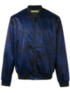 Versace Jeans - Duchesse Techno Baroque Print Bomber Jacket - Men - Elastodiene/polyamide/polyester/spandex/elastane - 48, Blue, Elastodiene/polyamide/polyester/spandex/elastane