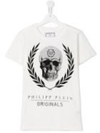 Philipp Plein Kids Skull Print T-shirt, Boy's, Size: 14 Yrs, White