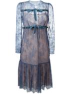 Philosophy Di Lorenzo Serafini Sheer Lace Dress, Women's, Size: 42, Blue, Polyamide/polyester