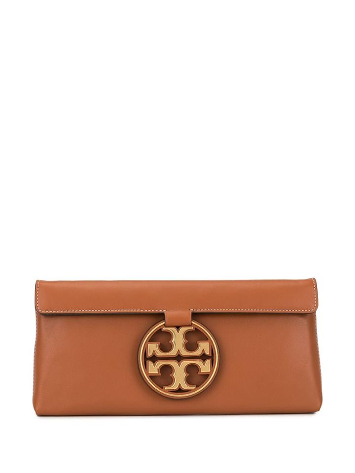 Tory Burch Miller Medallion Clutch - Brown