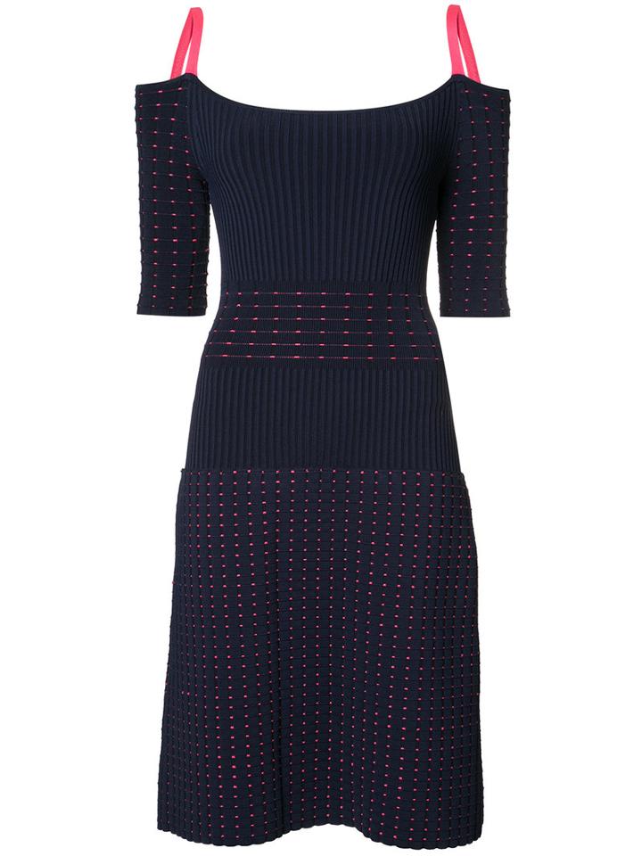 Jason Wu Ribbed Knit Dress, Women's, Size: Large, Blue, Viscose