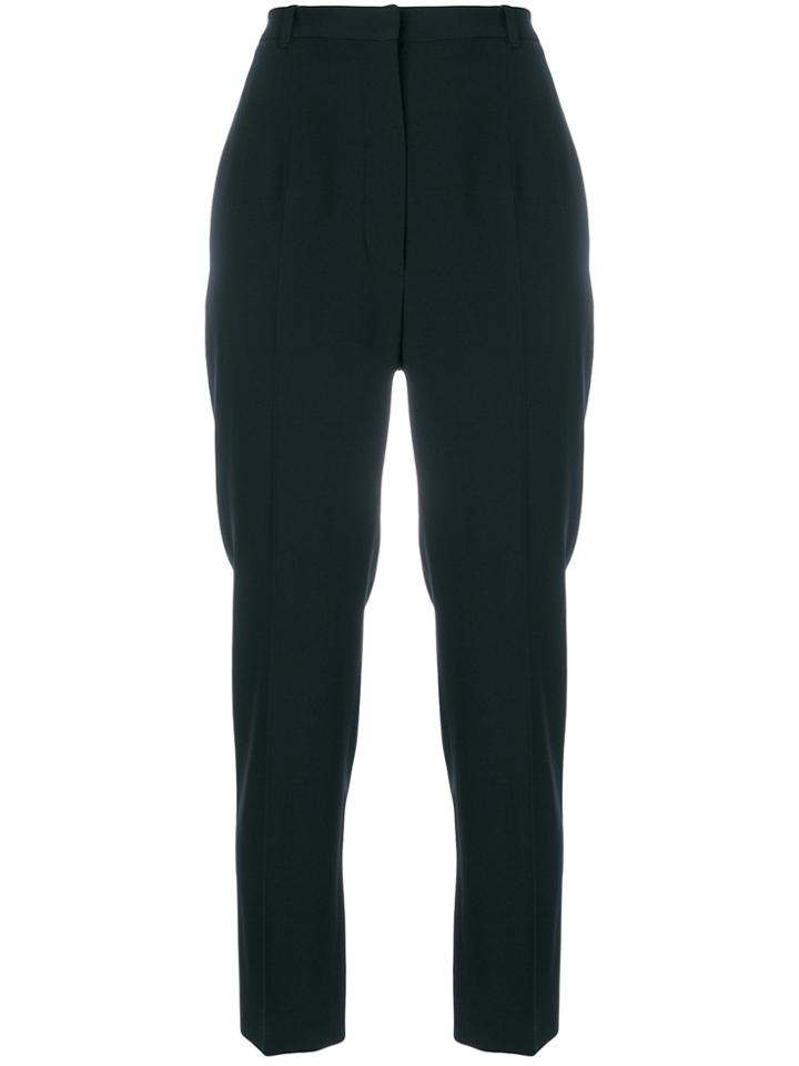 Alexander Mcqueen Crepe Tapered Trousers - Black