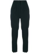 Alexander Mcqueen Crepe Tapered Trousers - Black