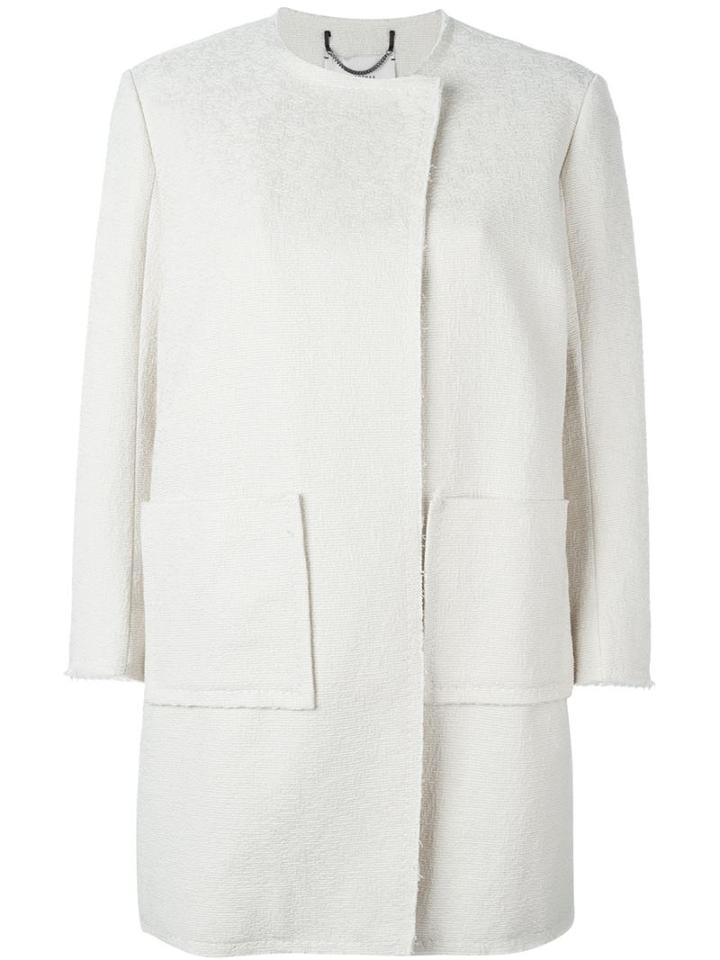 Dorothee Schumacher Boxy Coat, Women's, Size: 4, White, Cotton/acrylic/polyester/viscose