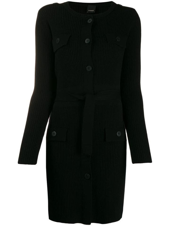 Pinko Rib Knit Sweater Dress - Black