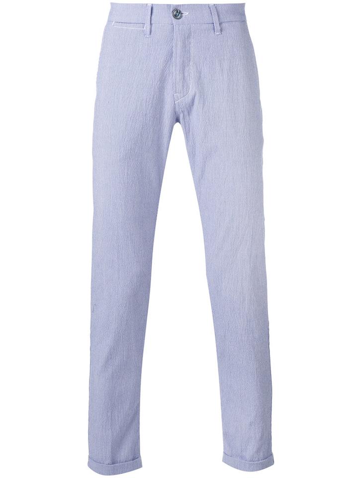 Re-hash - Pinstripe Chinos - Men - Cotton/polyester/spandex/elastane - 36, Blue, Cotton/polyester/spandex/elastane
