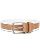 Canali Contrast Belt, Men's, Size: 110, White, Leather