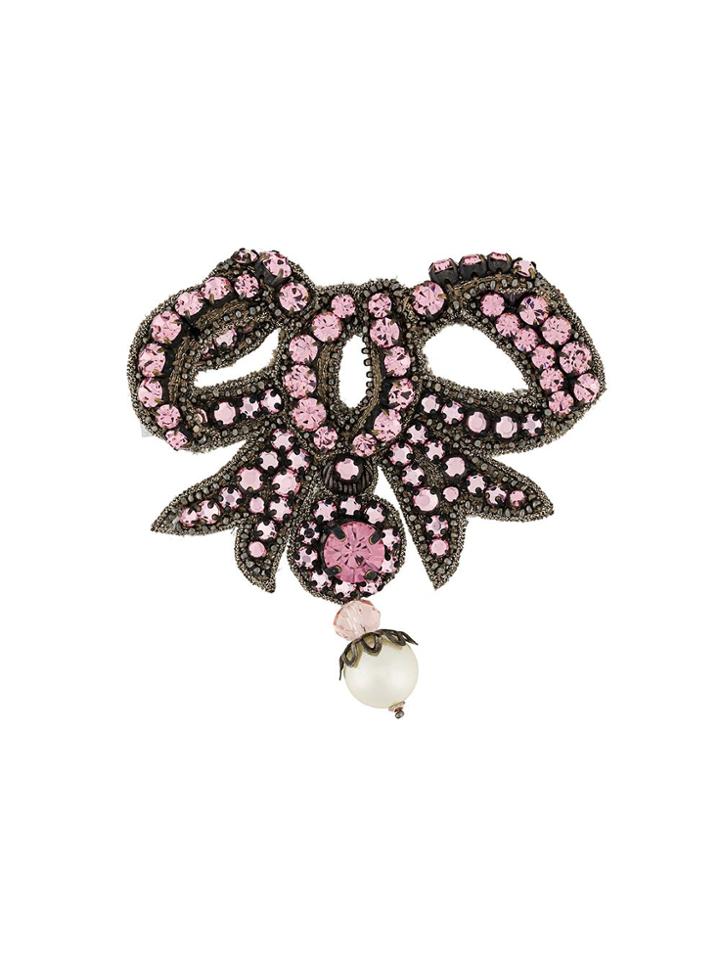 Gucci Bow Design Brooch - Metallic