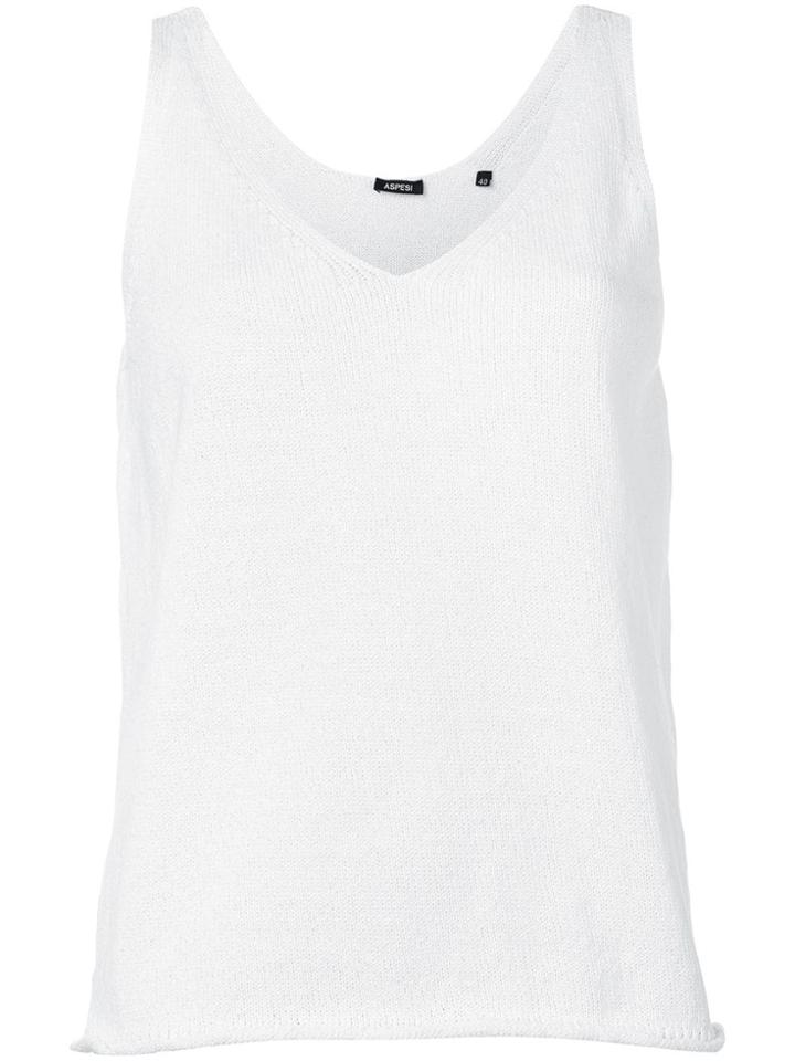 Aspesi Knitted Tank Top - White