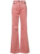 Alexa Chung Flared Corduroy Trousers - Pink & Purple