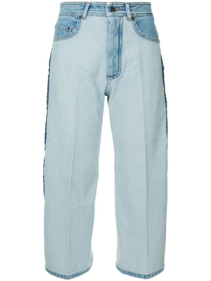 Nº21 Cropped Contrast Jeans - Blue