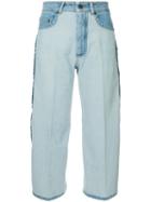 Nº21 Cropped Contrast Jeans - Blue