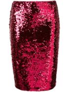 Alice+olivia Ramos Sequinned Pencil Skirt - Pink