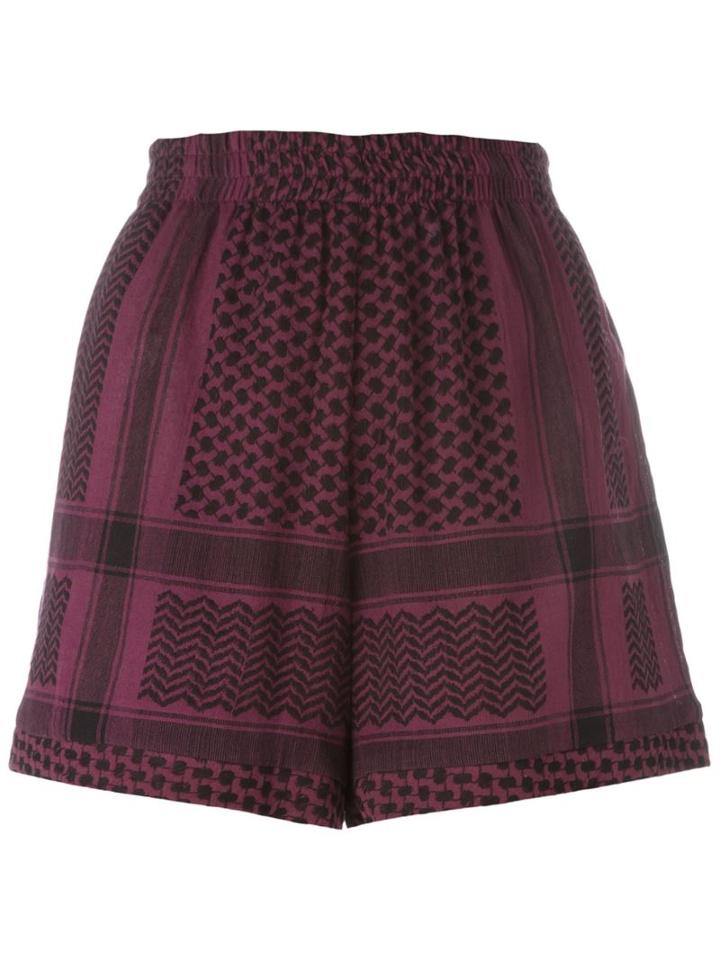 Cecilie Copenhagen Multi-pattern Elastic Waistband Shorts