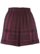 Cecilie Copenhagen Multi-pattern Elastic Waistband Shorts