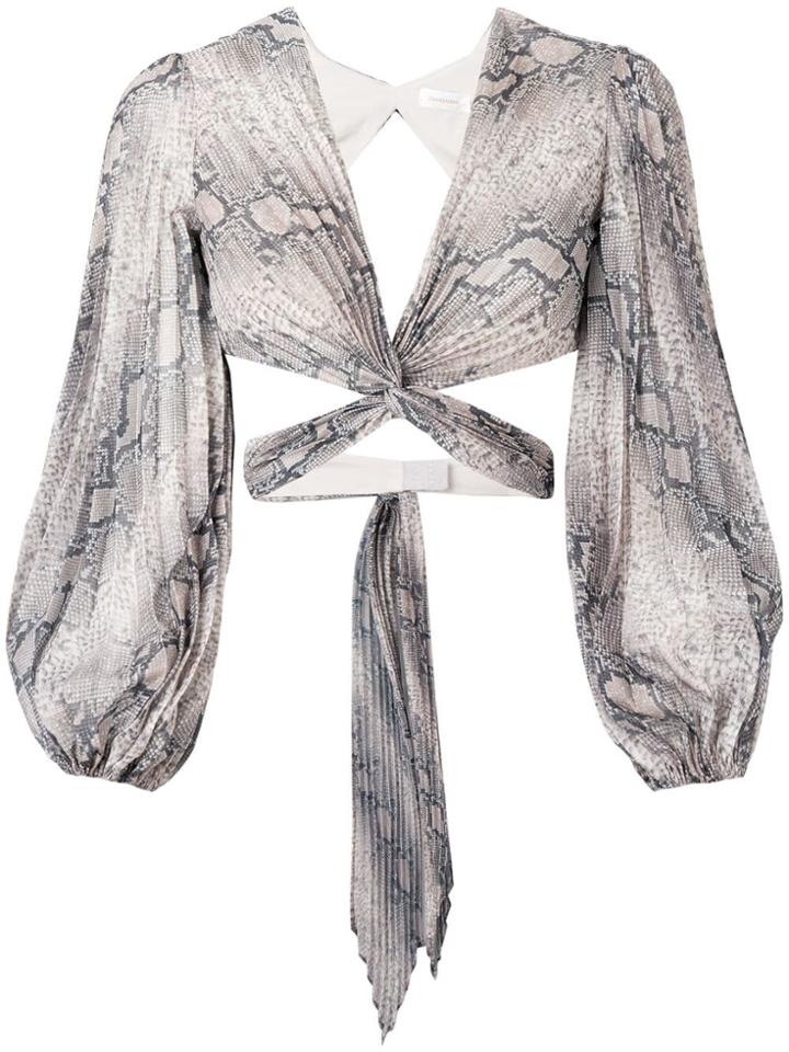 Zimmermann Pleated Cropped Top - Neutrals