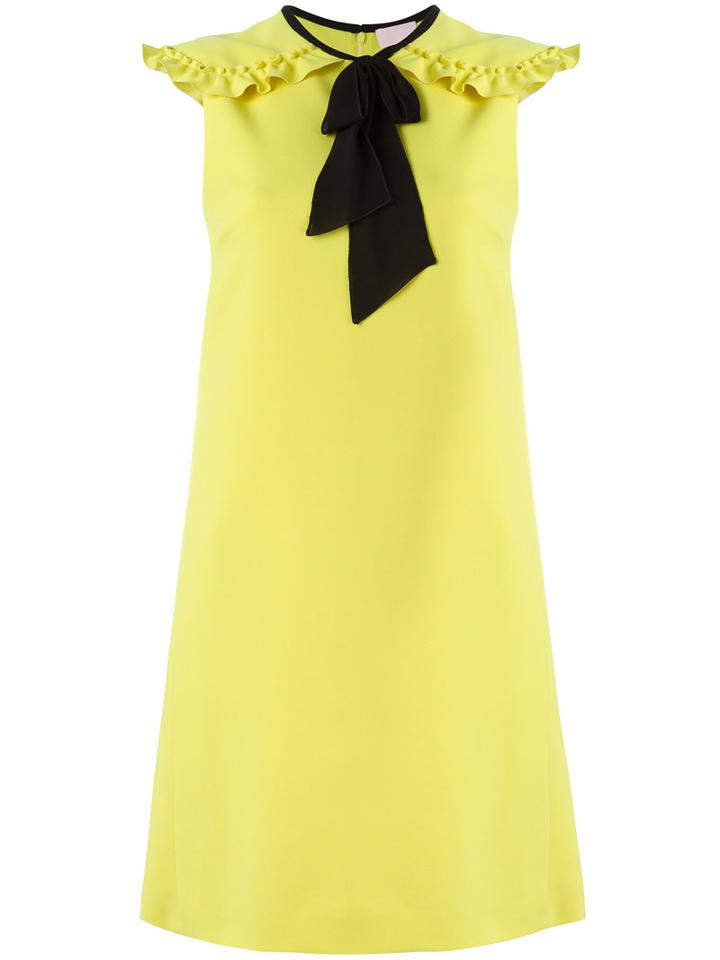 Giamba - Contrast Tie Dress - Women - Polyester/spandex/elastane/viscose - 42, Yellow/orange, Polyester/spandex/elastane/viscose
