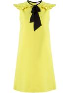 Giamba - Contrast Tie Dress - Women - Polyester/spandex/elastane/viscose - 42, Yellow/orange, Polyester/spandex/elastane/viscose
