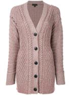 Rag & Bone Long Textured Knit Cardigan - White