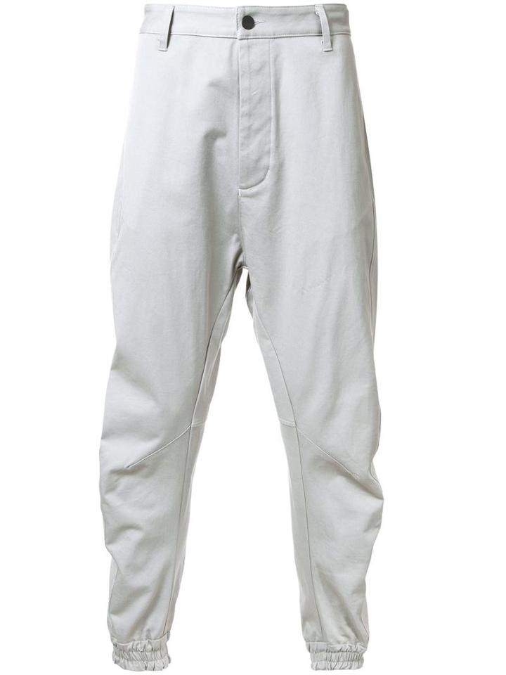 Bassike 'cuffed Ii' Trousers, Men's, Size: Small, Grey, Cotton/spandex/elastane