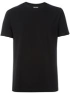 Giorgio Armani Round Neck T-shirt, Men's, Size: 52, Black, Spandex/elastane/viscose