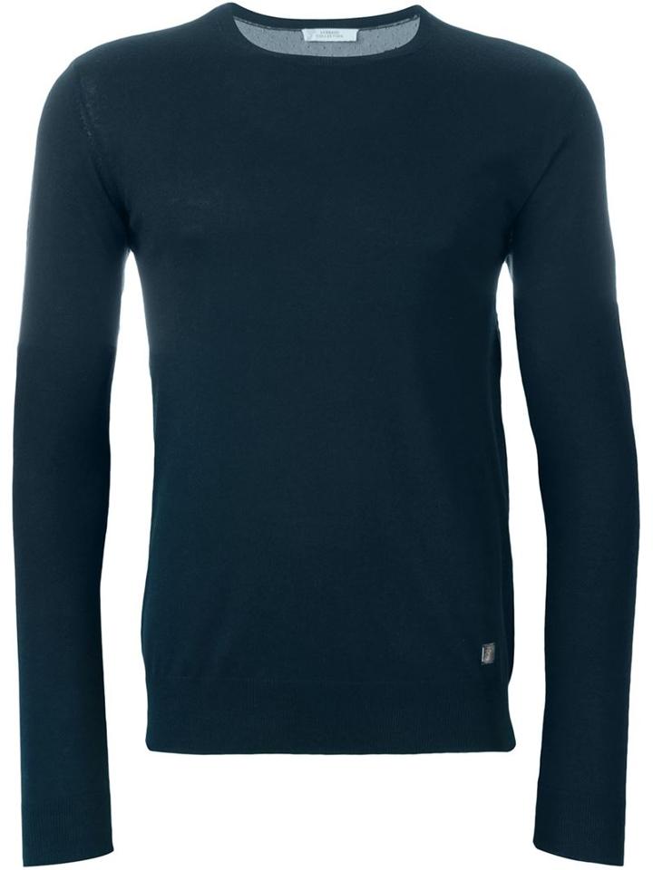 Versace Collection Medusa Intarsia Jumper, Men's, Size: Xl, Blue, Cotton/viscose/polyamide/polyester