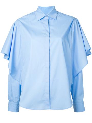 Co-mun - Layered Front Shirt - Women - Cotton - 38, Blue, Cotton
