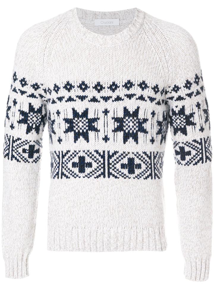 Cruciani Intarsia Cashmere Jumper - Nude & Neutrals