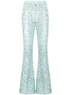 Michael Kors Embroidered Flared Trousers - Blue