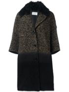 Yves Salomon Three-quarters Sleeve Knit Coat - Black