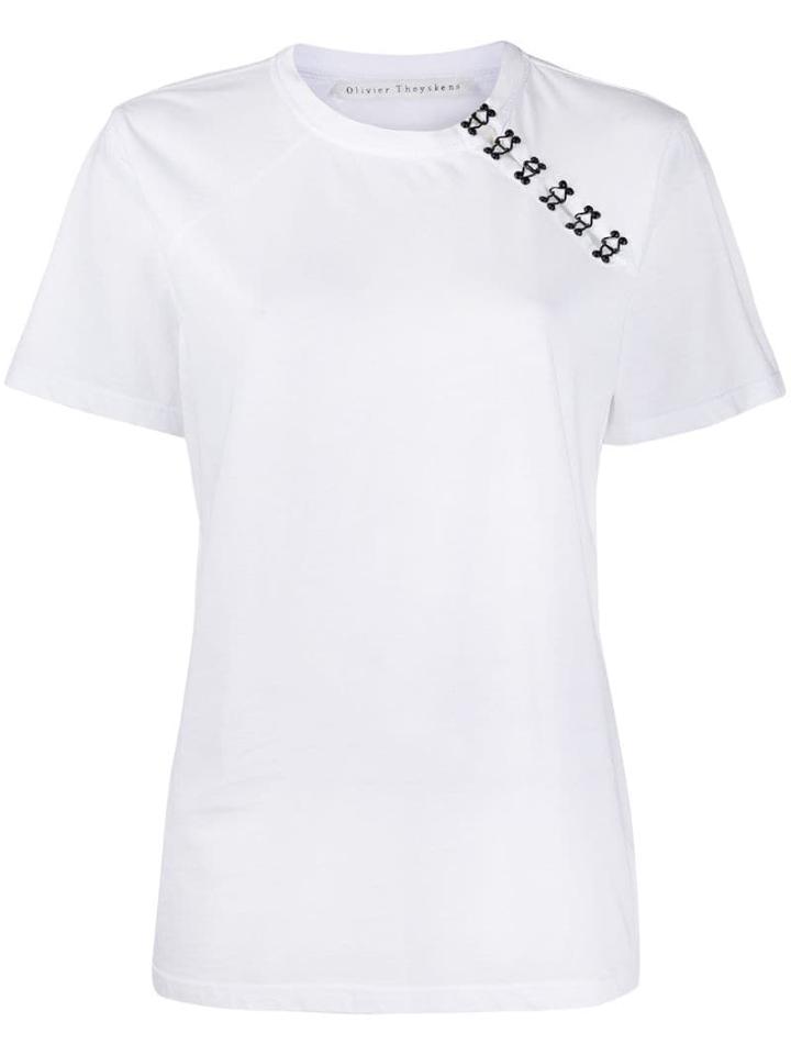 Olivier Theyskens Hook-fastening T-shirt - White