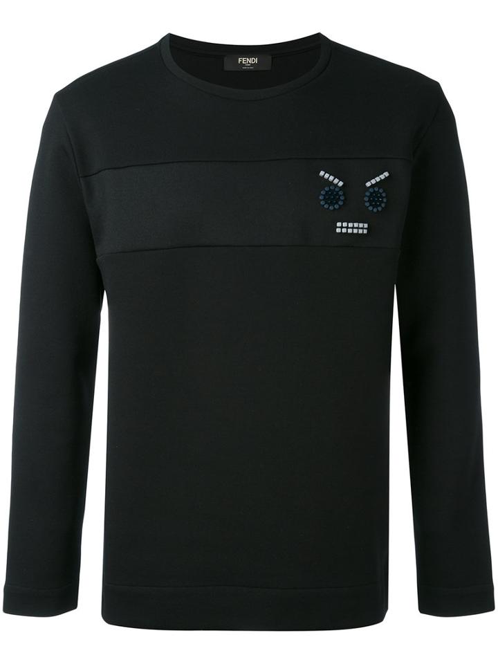 Fendi - Fendi Faces Sweatshirt - Men - Cotton/polyester - 44, Black, Cotton/polyester