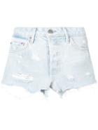 Grlfrnd Distressed Denim Short Shorts - Blue