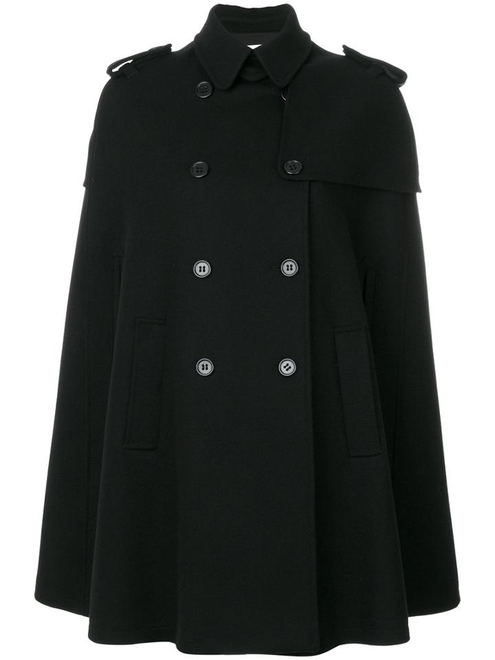 Red Valentino - Double-breasted Cape - Women - Polyamide/polyester/acetate/wool - 42, Black, Polyamide/polyester/acetate/wool