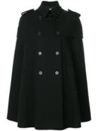 Red Valentino - Double-breasted Cape - Women - Polyamide/polyester/acetate/wool - 42, Black, Polyamide/polyester/acetate/wool