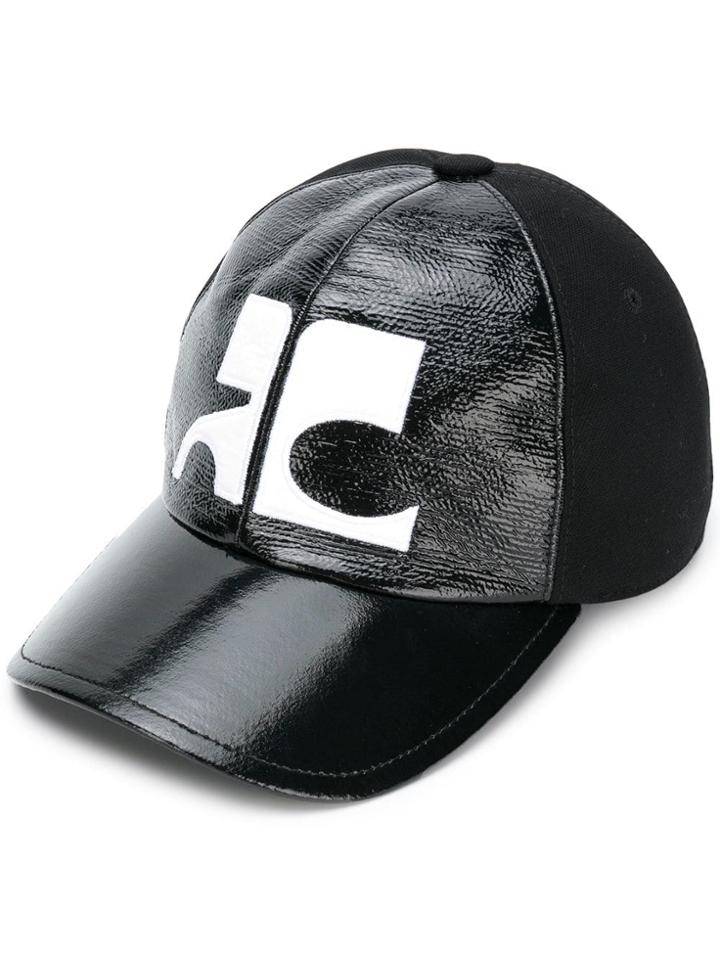 Courrèges Contrasting Logo Panel Cap - Black
