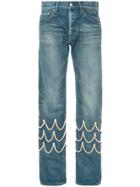 Tu Es Mon Trésor Pearl Scallop Jeans - Blue