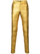 Lords And Fools Paisley Print Slim Fit Trousers - Yellow & Orange