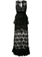 Christian Pellizzari Key-hole Lace Dress - Black