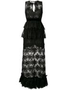 Christian Pellizzari Key-hole Lace Dress - Black