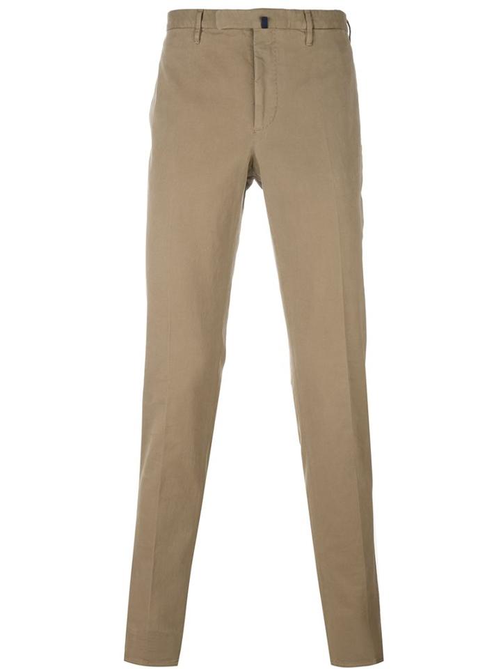 Incotex Slim-fit Chinos, Men's, Size: 54, Brown, Cotton/spandex/elastane