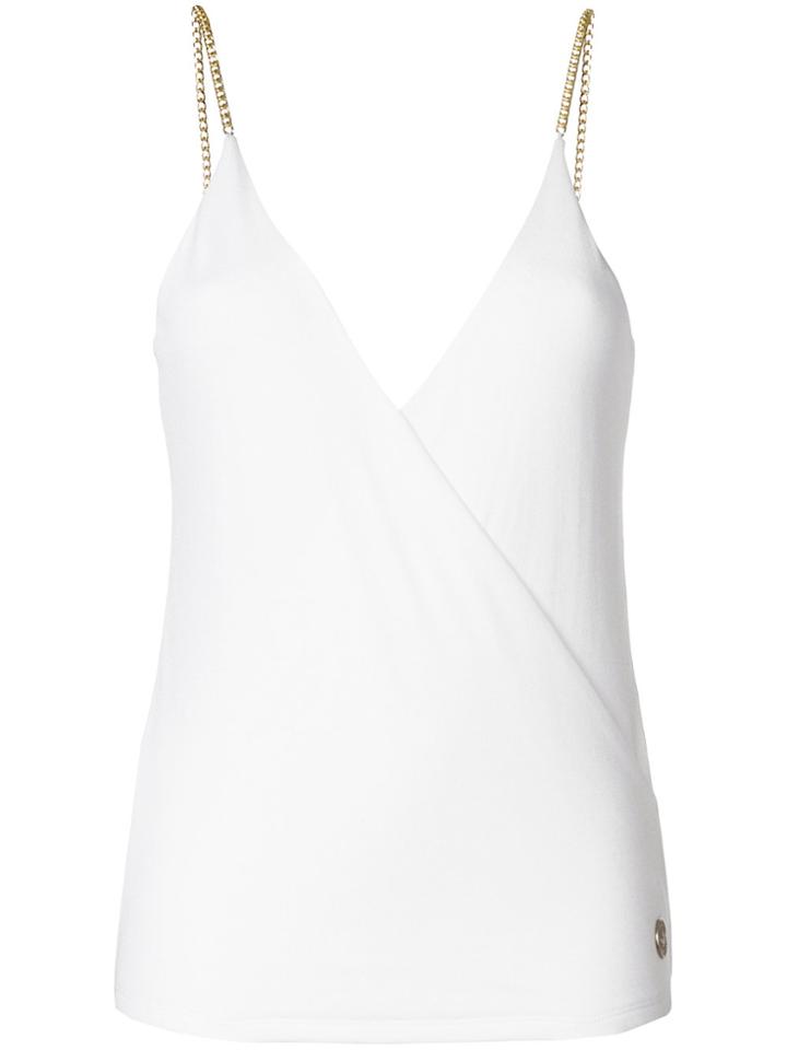 Balmain Plunge Neck Chain Strap Cami - White