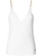 Balmain Plunge Neck Chain Strap Cami - White