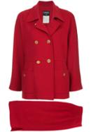 Chanel Pre-owned Double Breasted Skirt Suit - Red