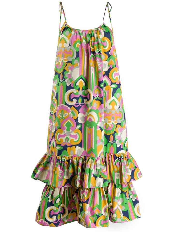 La Doublej Simps Geometric Print Dress - Green