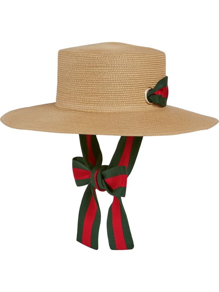 Gucci Boater Hat - Brown