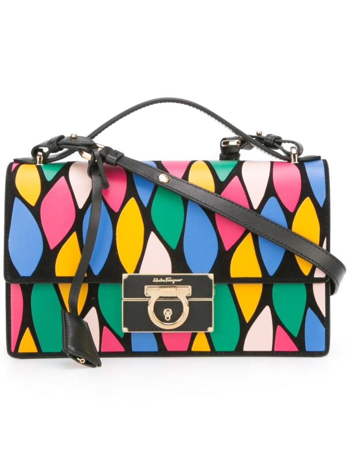 Salvatore Ferragamo Gancio Lock Shoulder Bag, Women's, Black