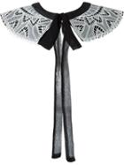 Martha Medeiros Bow Embellished Lace Collar